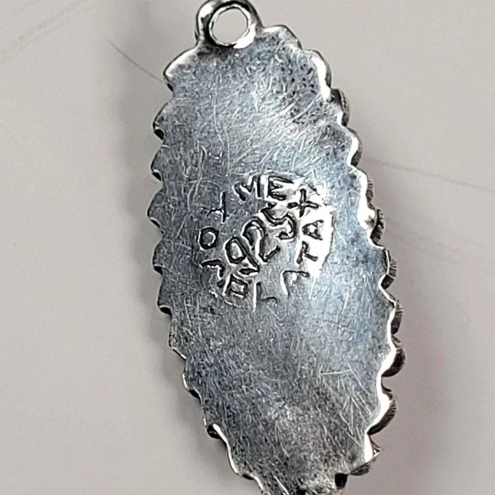 Taxco 925 Sterling Black Onyx Oval Charm Pendant Mexico Silver Jewelry - Picture 3 of 4